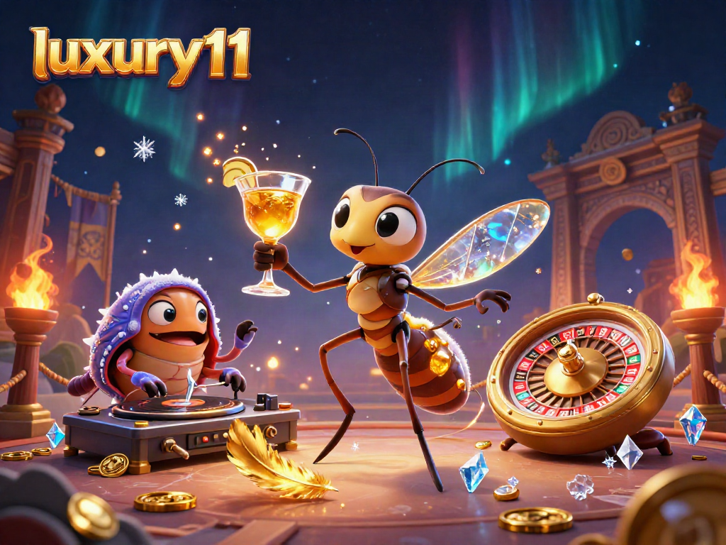Play and win with luxury111 at a vibrant casino featuring unique 3D characters and rich details.