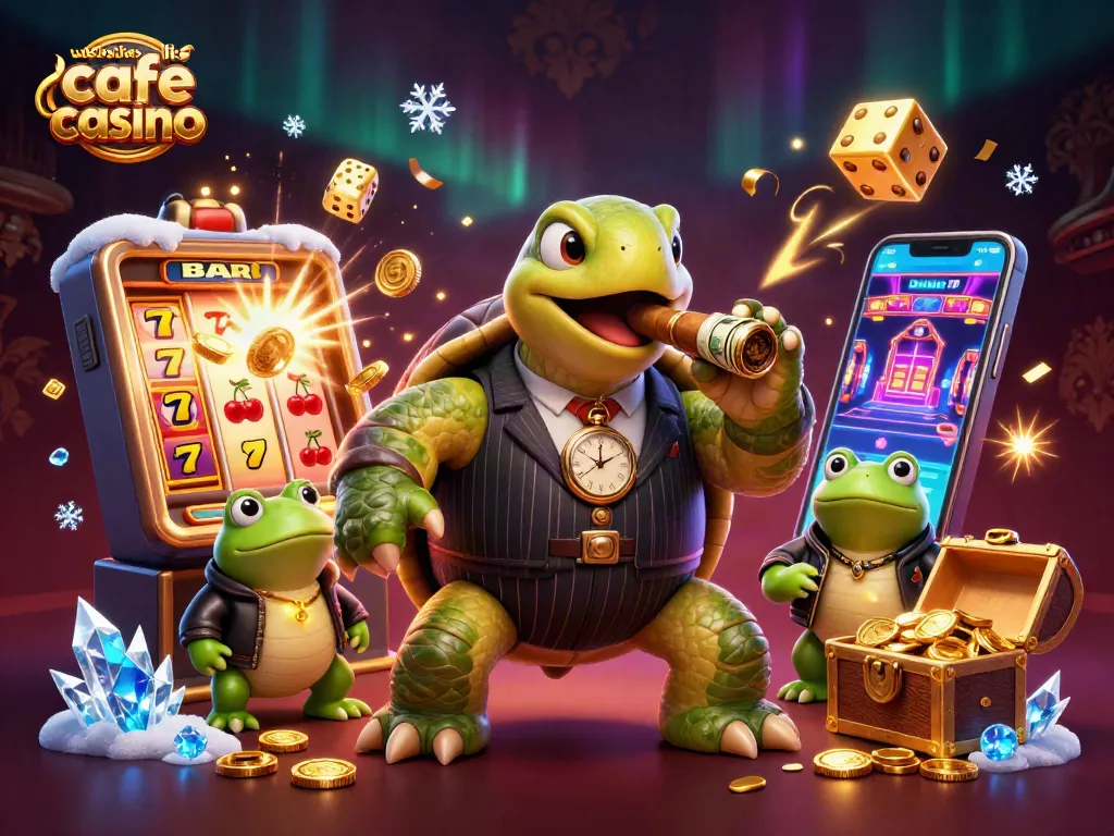 Engage with exciting casino gameplay at websites like cafe casino, featuring dynamic cartoon turtles and jackpots.