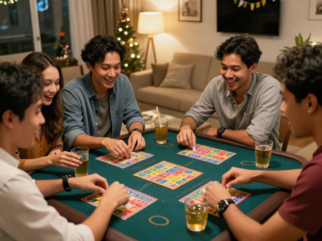 Seru bermain toto togel dalam suasana hangat bersama teman-teman di ruang tamu.