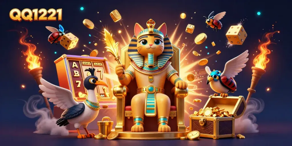 Experience the thrilling jackpot excitement with QQ1221 as pharaohs, treasure, and slots come alive.