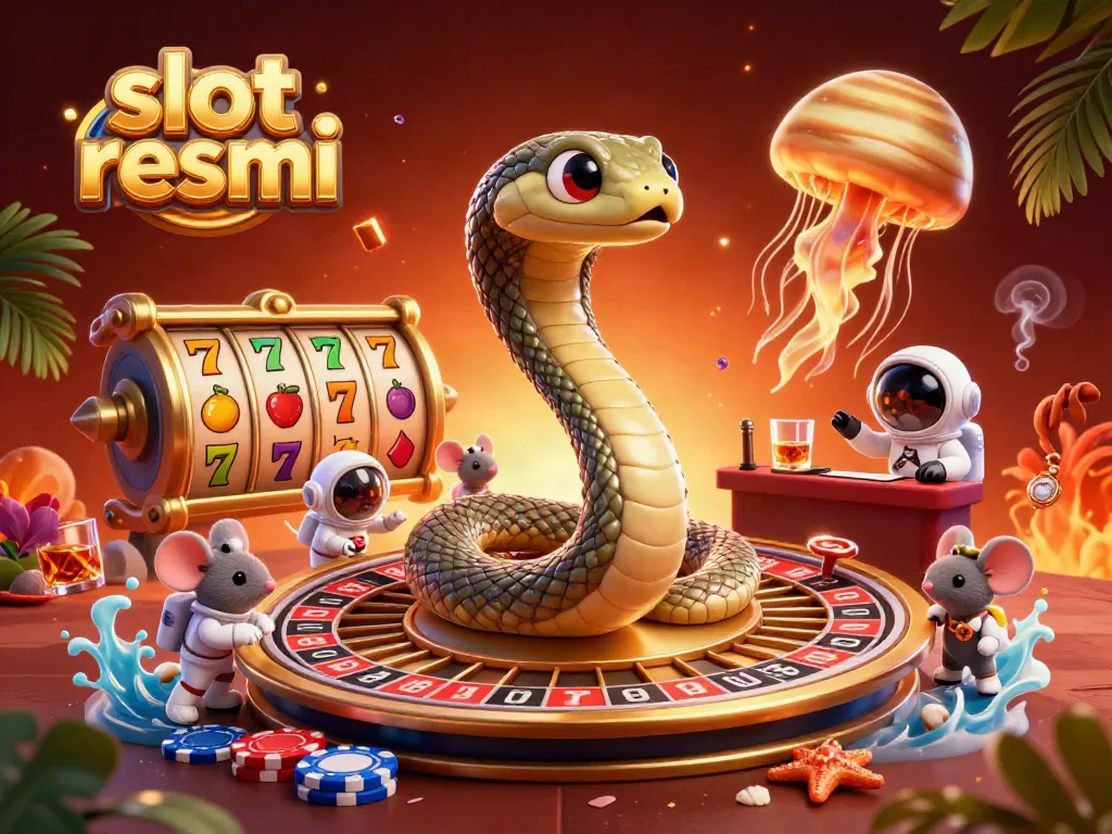Engaging scene with astronaut mice betting on a cosmic roulette wheel showcasing the slot resmi theme.