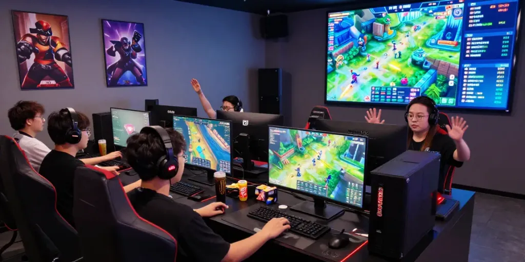 Players engaged in immersive online gaming at bos88, showcasing vibrant graphics and dynamic interaction.