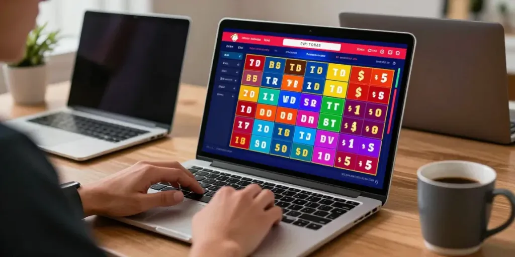 Aktivitas bermain toto togel di laptop dengan antarmuka taruhan yang menarik.