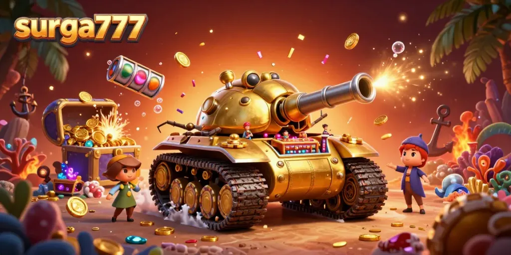 Experience the thrilling excitement of surga777 with a golden beetle tank casino bursting with action.