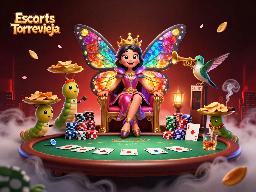 Experience thrilling gameplay with Escorts Torrevieja in this vibrant 3D illustration, showcasing casino excitement.