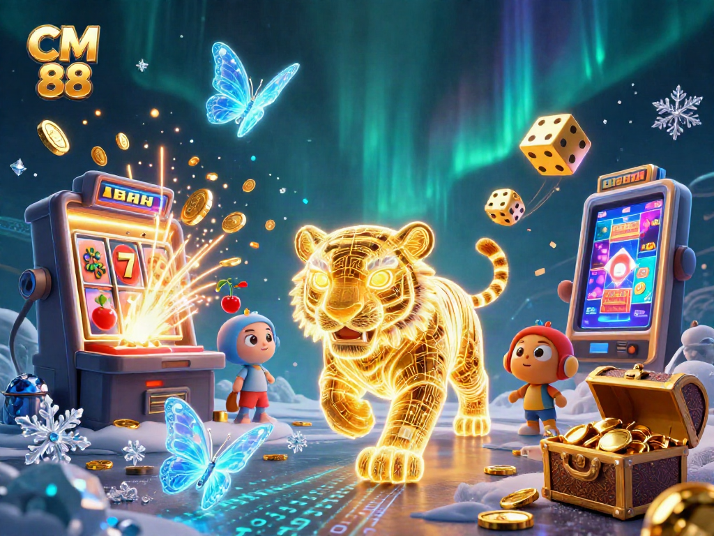 Engage with CM 88 casino excitement through an ultra-detailed 3D depiction of a digital jackpot.