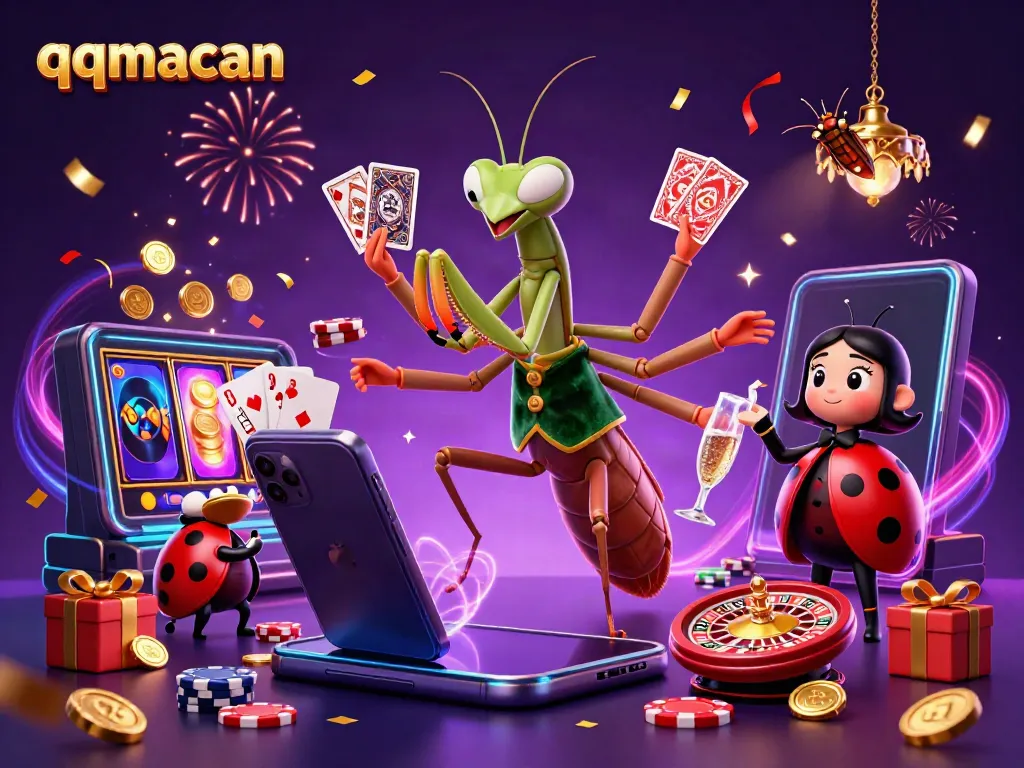 Engage in thrilling gaming activities with qqmacan as vibrant characters bring casino excitement to life.
