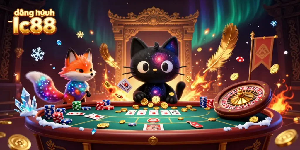 Engage in thrilling moments of đăng nhập lc88 at the cosmic casino table amidst dynamic 3D characters and elements.