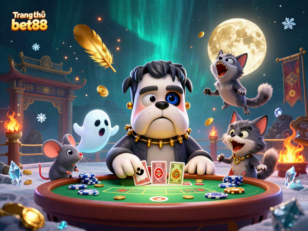 Engage with the excitement at Trang chủ bet88, featuring unique 3D characters in a vibrant casino scene.