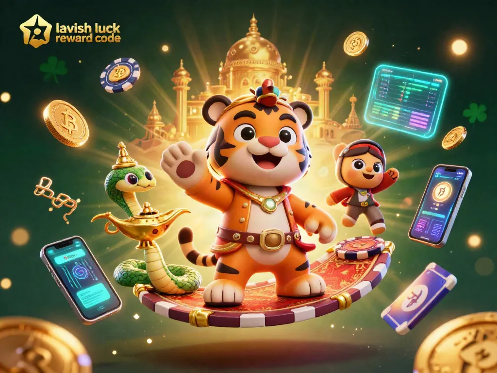 Engage with the lavish luck reward code and win in this vibrant casino-themed 3D scene.