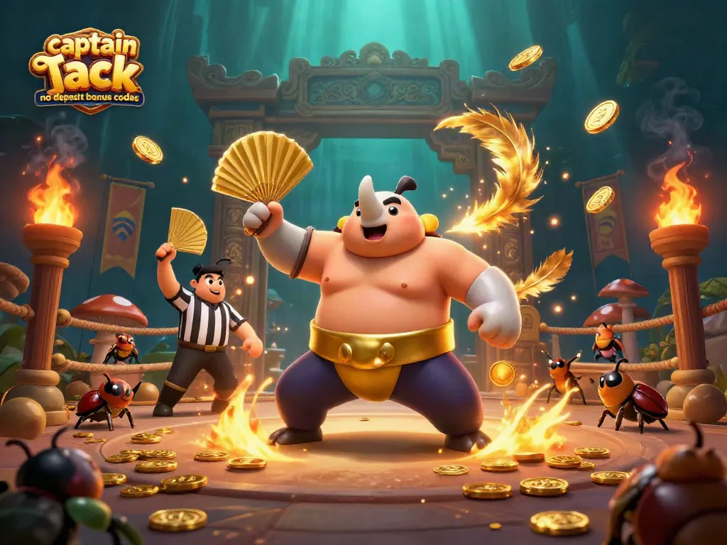 Win big at Captain Jack Casino with no deposit bonus codes, featuring vibrant characters and epic scenes.