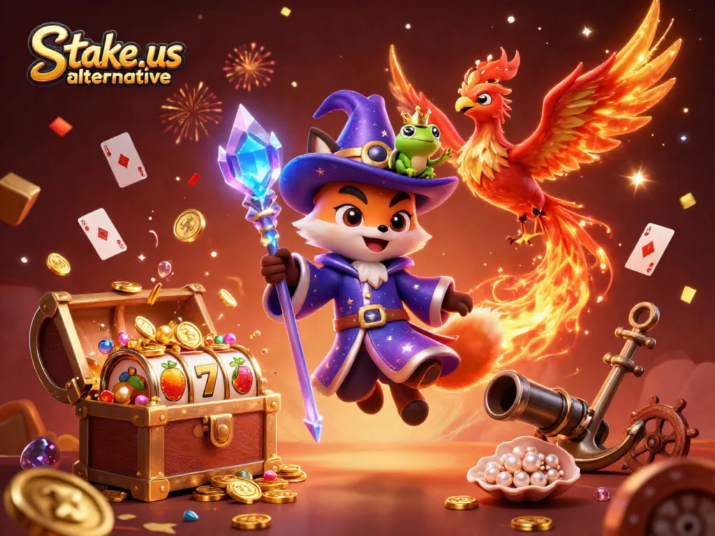 Play exciting games at stake.us alternative casino with slots, golden treasures, and mythical characters.