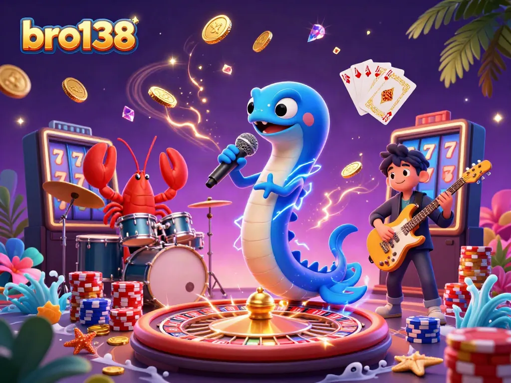 Experience thrilling spins at bro138 with dynamic gaming characters in a vibrant underwater casino scene.