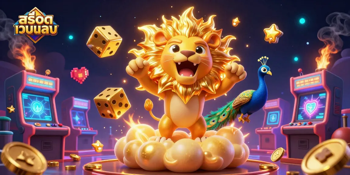 Experience สล็อตเว็บตรง excitement with vibrant 3D casino-themed illustration featuring dynamic characters and game elements.