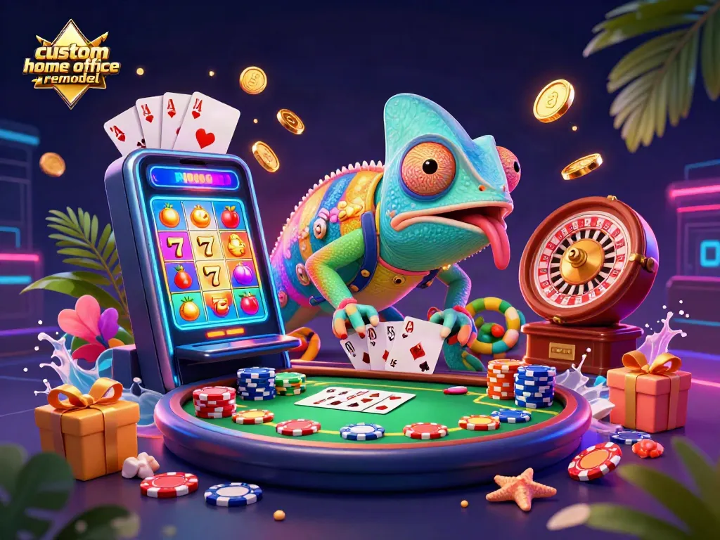 Engage with a custom home office remodel that inspires productivity while enjoying casino gaming action.