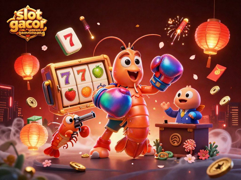 Engage in thrilling gaming with slot gacor gampang menang symbols spinning around vibrant characters.