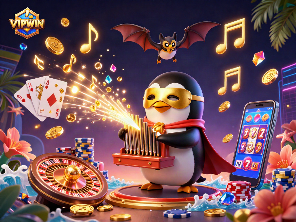 Experience thrilling moments at VIPWIN with a 3D casino scene of excitement and winning