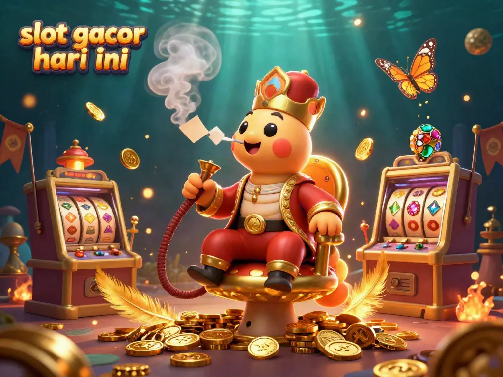 Experience the excitement of slot gacor hari ini with vibrant 3D illustration showcasing casino elements.