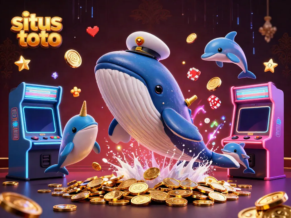 Experience exciting wins with situs toto as playful dolphins bring luck among golden coins.