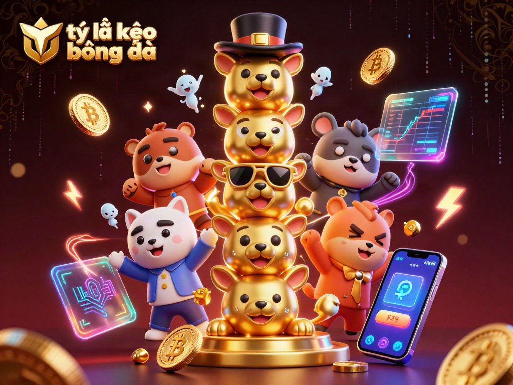 Engage with tỷ lệ kèo bóng đá in a vibrant casino scene featuring a dynamic totem pole and crypto elements.