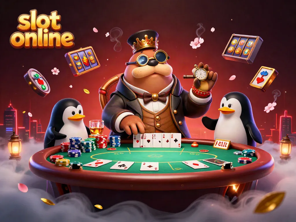 Experience thrilling spins at slot online with a charismatic walrus, a penguin dealer, and vibrant gaming elements.