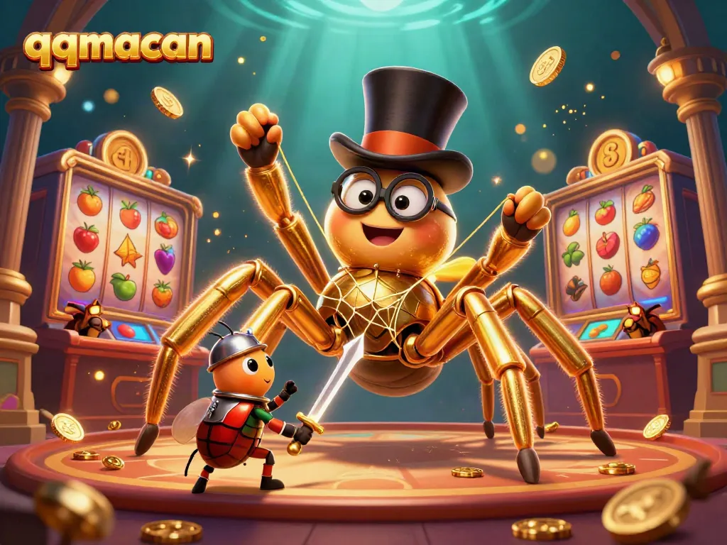 Engage in thrilling gameplay with qqmacan as a whimsical 3D scene unfolds at the casino.