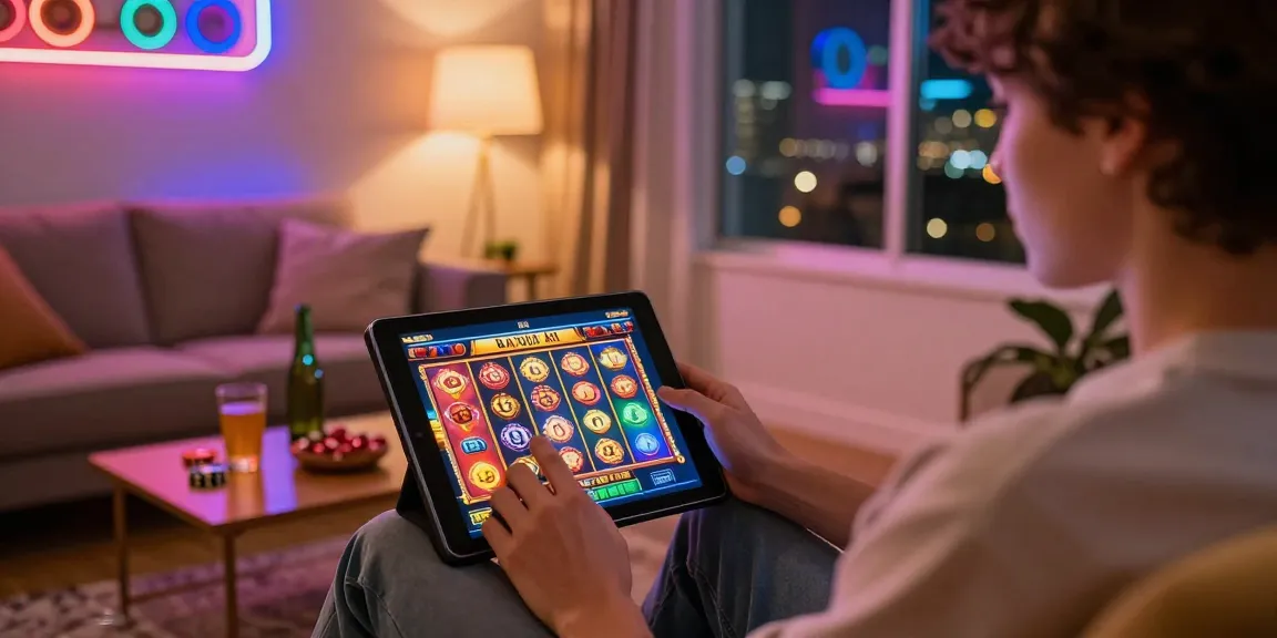 Engaging bandar slot game scene depicting a player enjoying an online gaming experience.