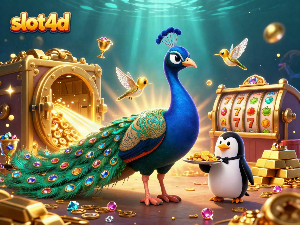 Spin the reels and discover thrilling wins at slot4d with this captivating casino illustration.