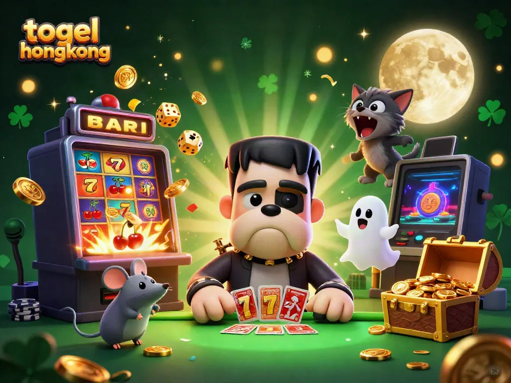 Menghadirkan togel hongkong dengan Frankenstein bulldog dan werewolf kitten di meja kasino yang menakutkan.