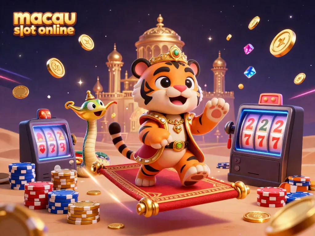 Menangkan permainan di macau slot online dengan simbol keberuntungan dan keseruan kasino.